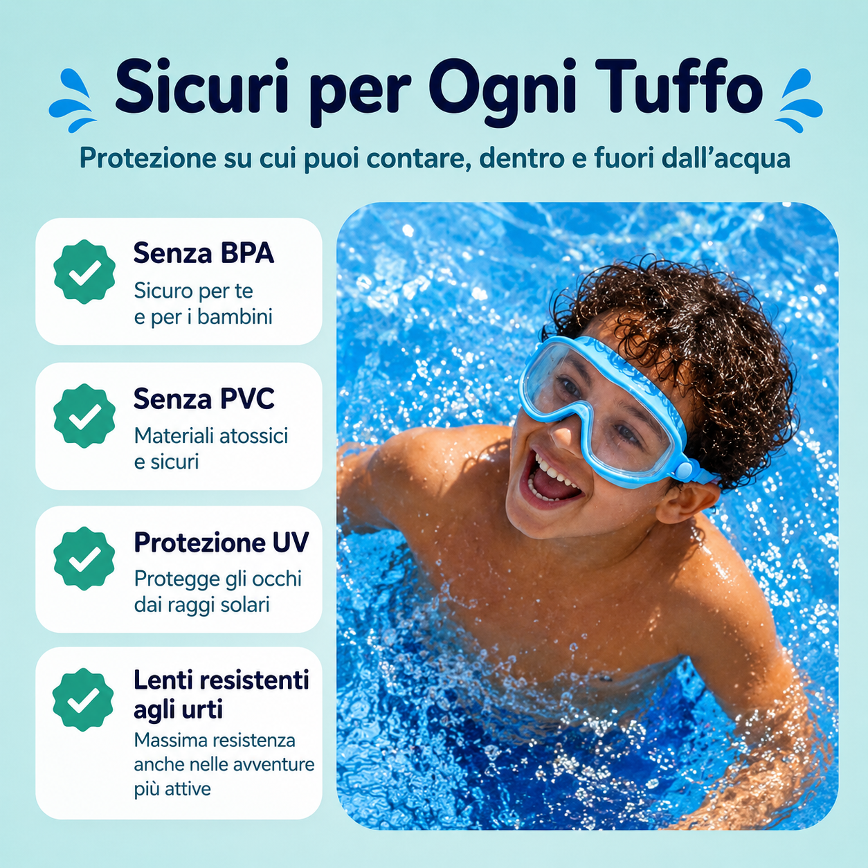 Aquini — Occhialini da Nuoto per Bambini