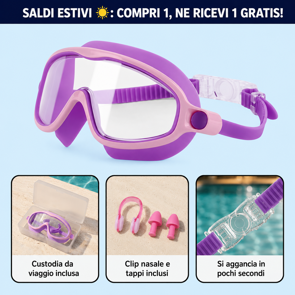 Aquini — Occhialini da Nuoto per Bambini