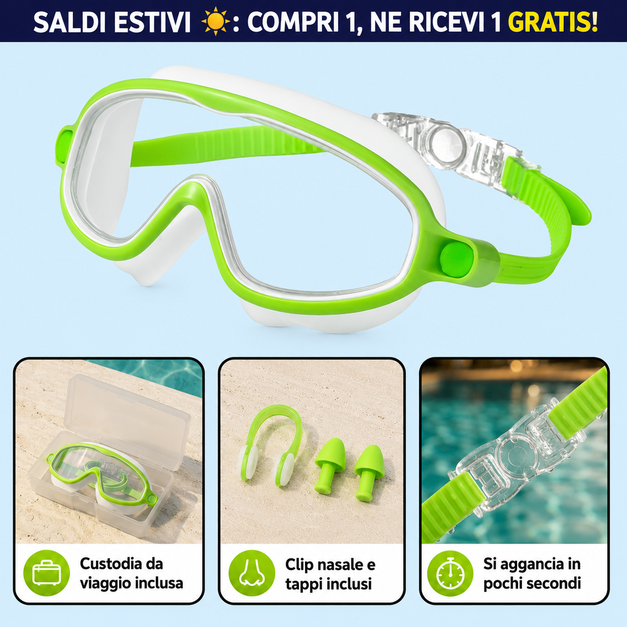 Aquini — Occhialini da Nuoto per Bambini