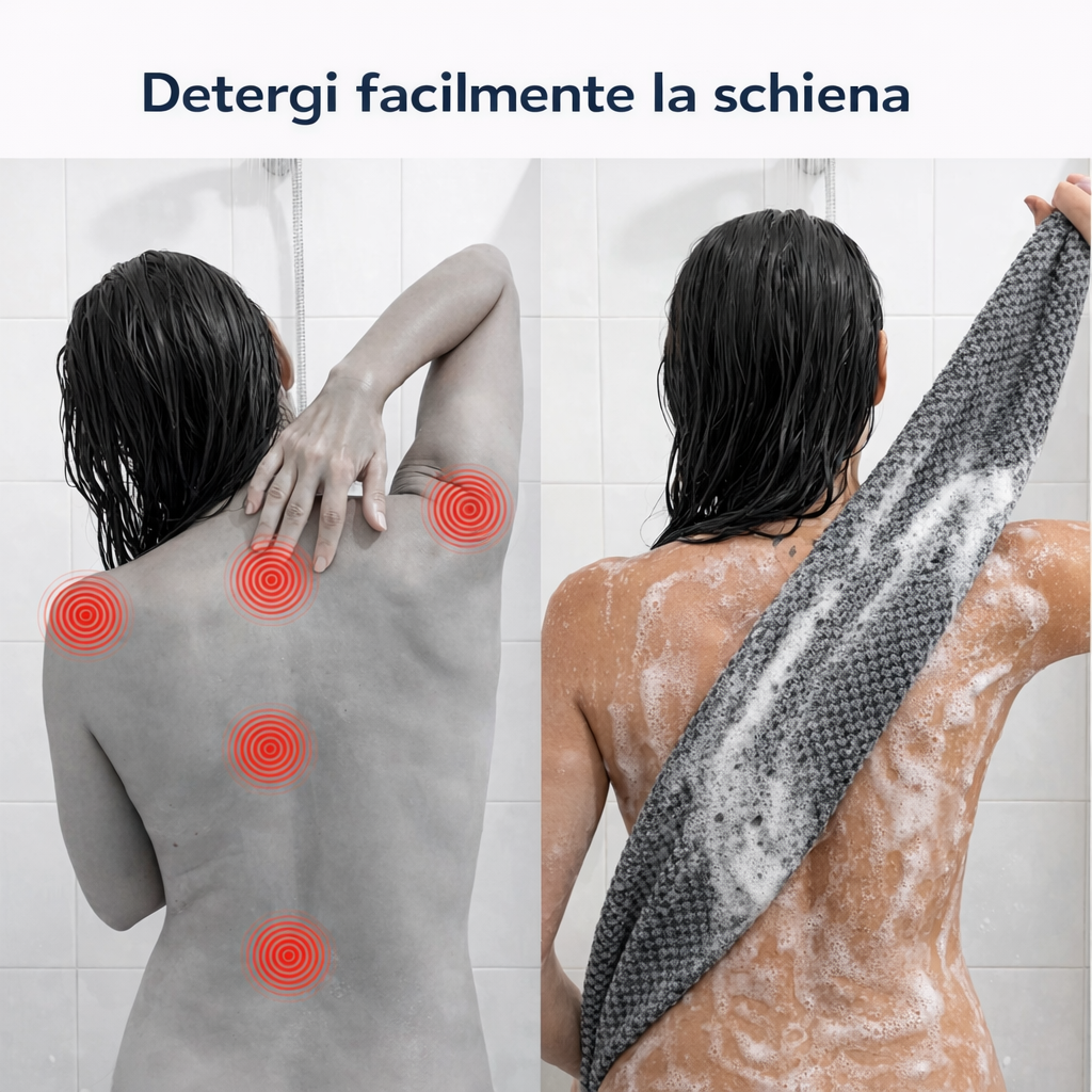 Asciugamano esfoliante antibatterico per la doccia