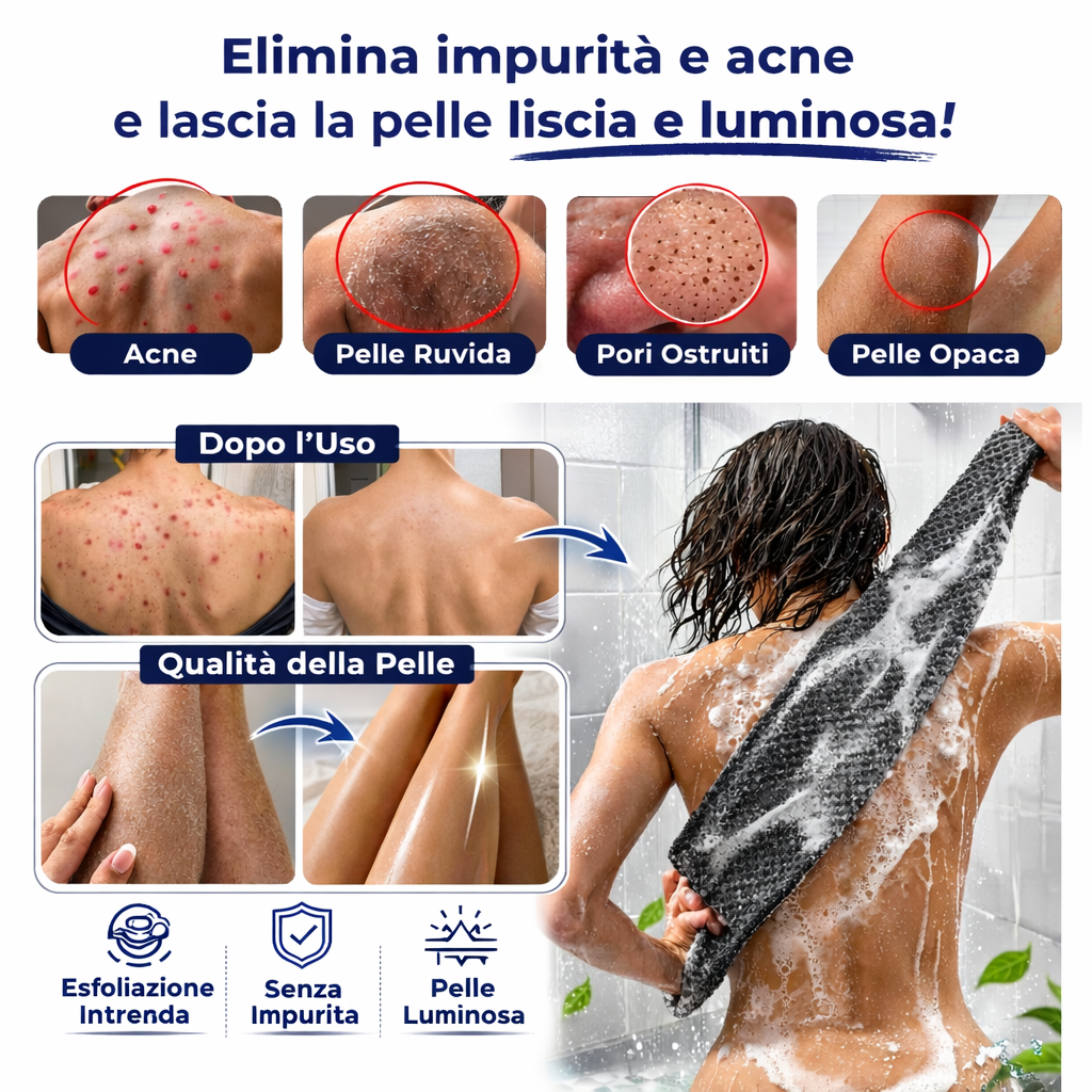 Asciugamano esfoliante antibatterico per la doccia