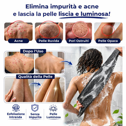 Asciugamano esfoliante antibatterico per la doccia